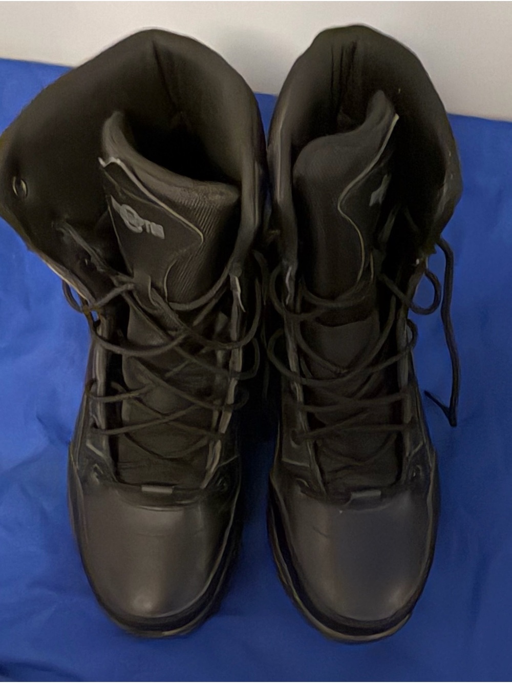 100% Leather Black steel toe Tactical Boots